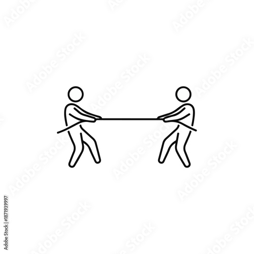 Minimalist tug of war icon illustration