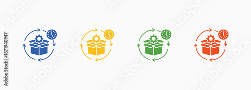 Product Lifecycle Icon Set Color Multiple Style Collection Element For Design