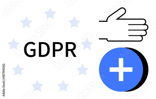 GDPR compliance. GDPR ed with symbols emphasizing data protection and user privacy. GDPR ensures privacy standards. For data security, online privacy regulations, business compliance, digital rights