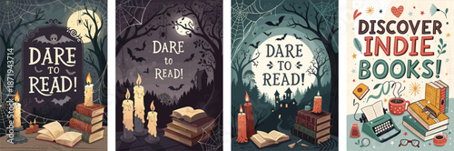 Book fair poster featuring "dare to read" books and discover indie books