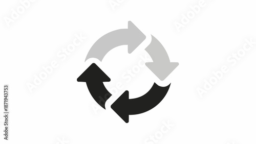 Fotografie Black and white circular arrow icons.