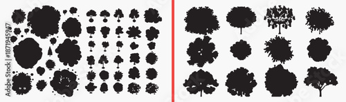 tree forest illustration, nature silhouette drawing, woodland tree artwork, green forest design, hand drawn nature clipart, landscape silhouette illustration, stock tree artwork

