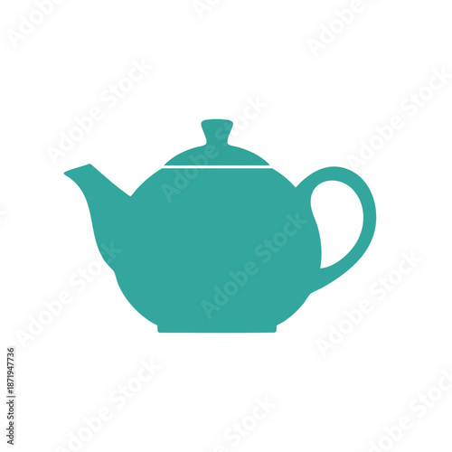 Stylish Teapot Icon on White Background Suitable for Kitchenware and Beverage Industry Designs