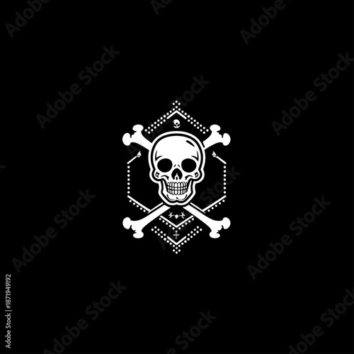 Stylized Skull and Crossbones Graphic for Halloween
