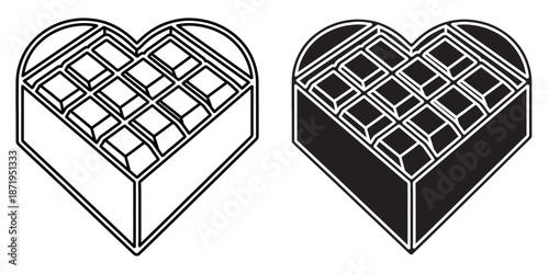 Heart-shaped waffle mold icon