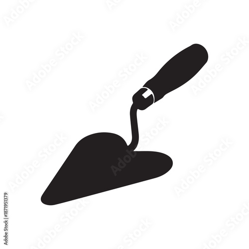Trowel silhouette vector illustration on white background