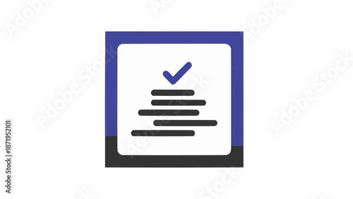 Checklist Icon With Blue Checkmark.