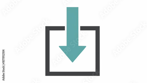 Green Arrow Pointing Downwards Inside Box.