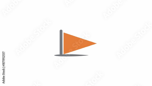 Small orange flag on a pole.