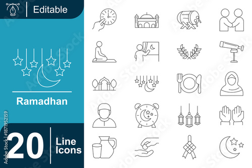 Ramadan Icons Set