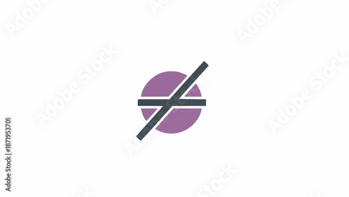 Purple Circle with Black Line Symbol.