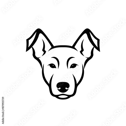 Minimalist Dog Head Logo Icon Black and White Vector Art