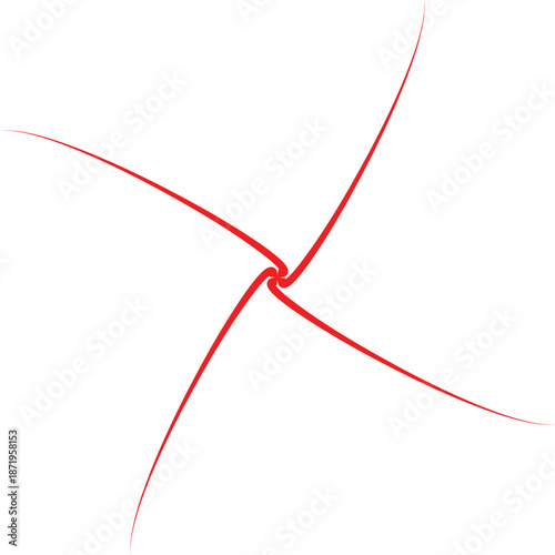 Intersecting lines spiral gently, forming an abstract nexus of motion, balance, and tension, suggesting invisible forces, quiet energy, and minimalist harmony within open space, inviting contemplation