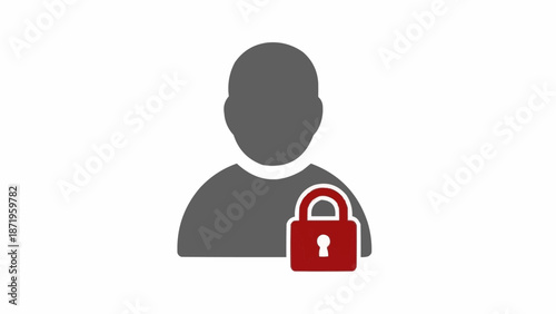 Person with Locked Padlock Icon.