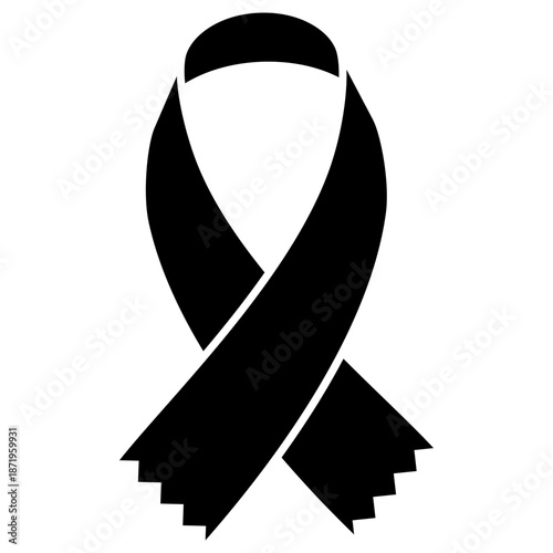 Awareness ribbon icon vector. Ribbon Illustration sign. Cancer Ribbon symbol or logo.
