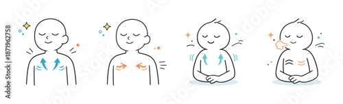 Illustration of relaxation techniques through breathing exercises