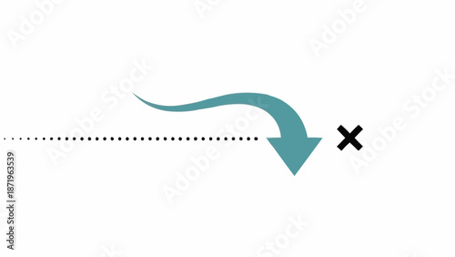 Blue Arrow Pointing Downward Symbol.