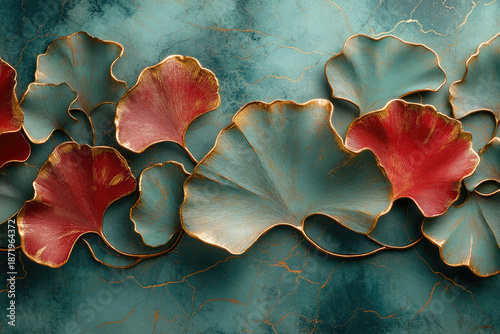 A Fusion of Traditional Chinese Painting and Modern Digital Art with Ginkgo Leaves