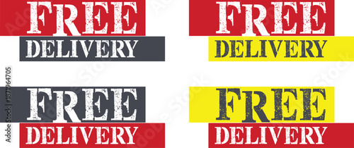 Free Delivery Badge Sticker Set