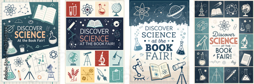 Creative science book fair posters inspiring young minds to explore the wonders of science