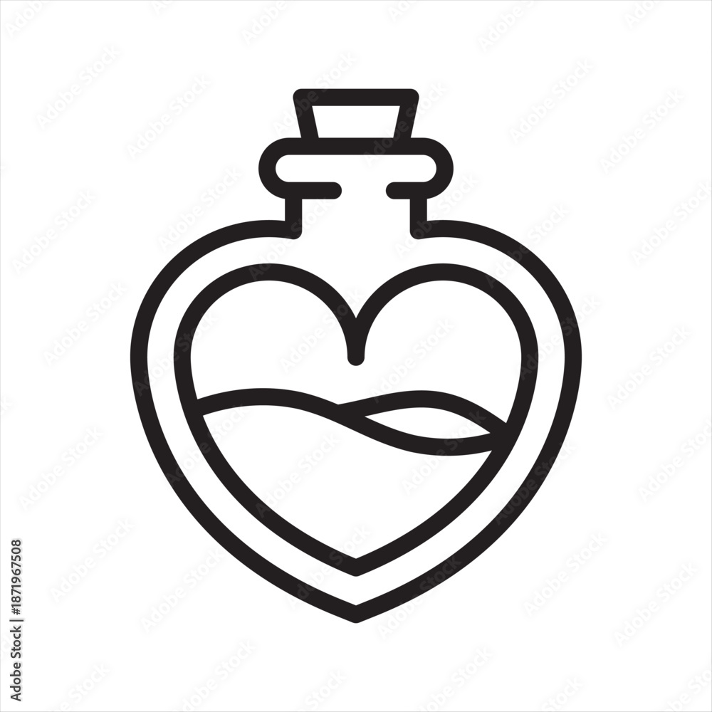 Obraz premium potion love simple line icon