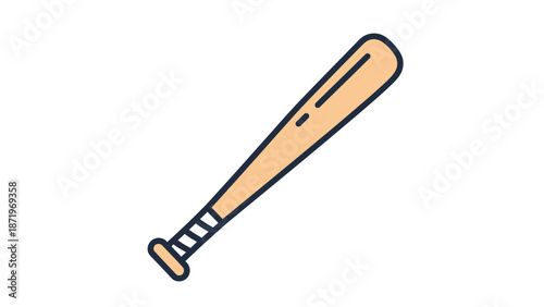 Baseball Bat Icon Vector Illustration.