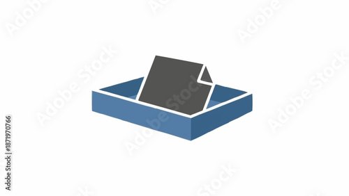 Flat blue box with lid.