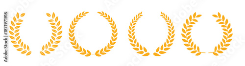 gold laurel wreath collection golden circle winner trophy