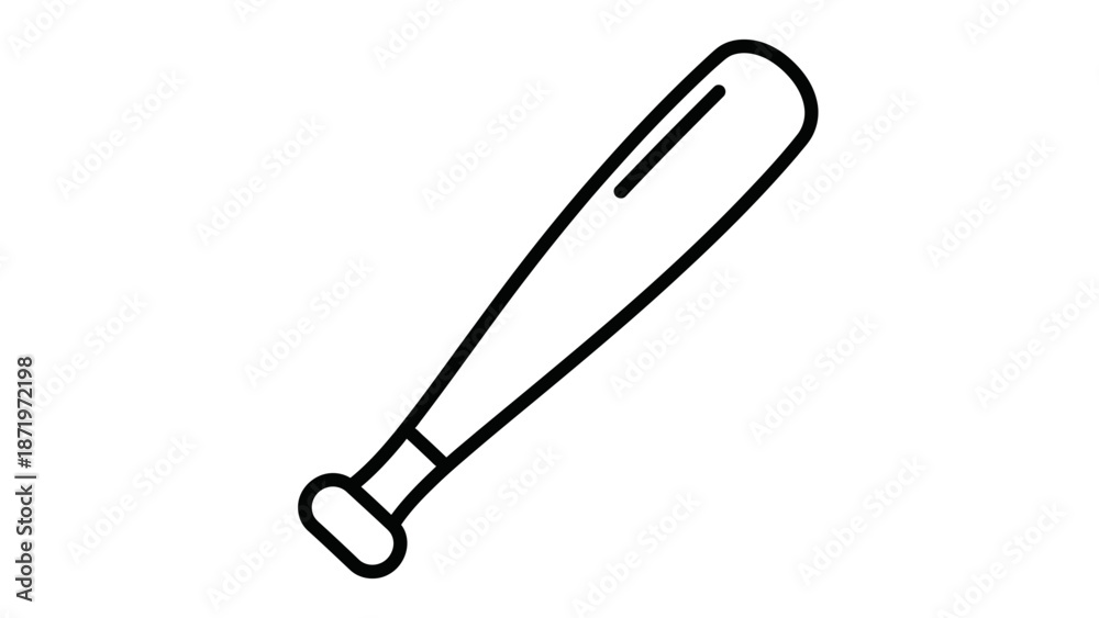Fototapeta premium Baseball Bat Icon Simple Outline.