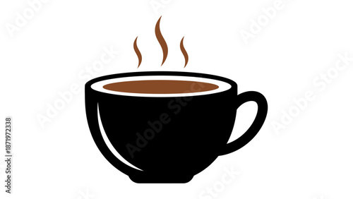 Hot Coffee Cup with Steam.