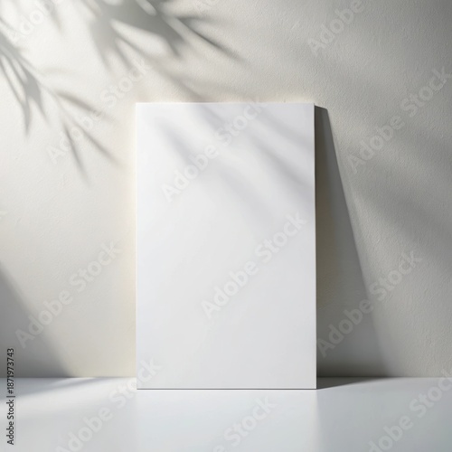 Minimalist white box in soft light
