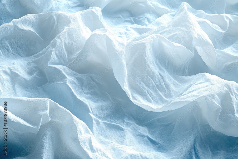 Fototapeta premium Abstract Art Design Featuring Crumpled White Plastic Bag Texture