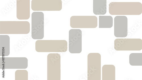 A seamless minimal geometric pattern of various sized rectangles in shades of beige and gray on a white background.