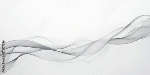 Smooth blue smoke waves and flowing digital lines create a futuristic abstract art wallpaper with a curved motion pattern on a white background