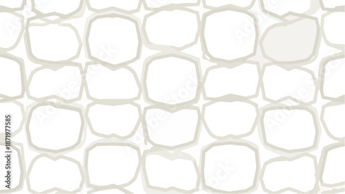 A seamless minimal geometric pattern of rounded squares in a soft gray tone on a white background, creating a subtle texture.