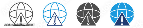 global crisis icon set multiple style