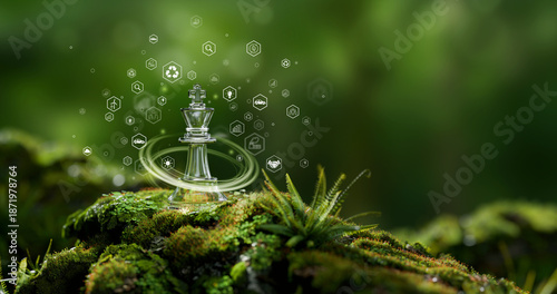Quadro su tela Strategic business leadership for achieving net zero and ESG goals