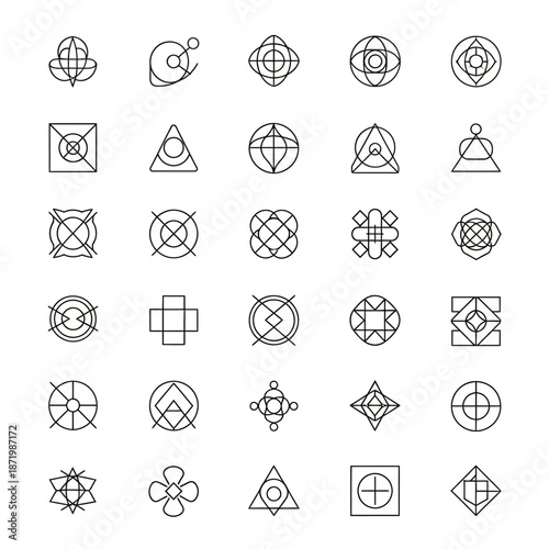 Collection of Geometric Abstract Symbols and Icons.