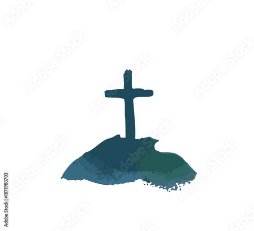 Cross illustration. vector illustration and skecth for mass, sign, faith, symbol, christ, holy spirit, redemption, christian design, catholical or protestant.   