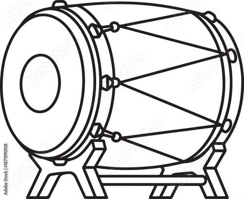 Traditional taiko drum illustration Vector