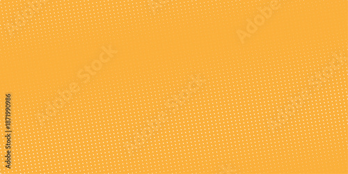 Orange halftone gradient background with vanishing polka dots, repeating dot gradation pattern, black fading comic pop art overlay, halftone raster effect