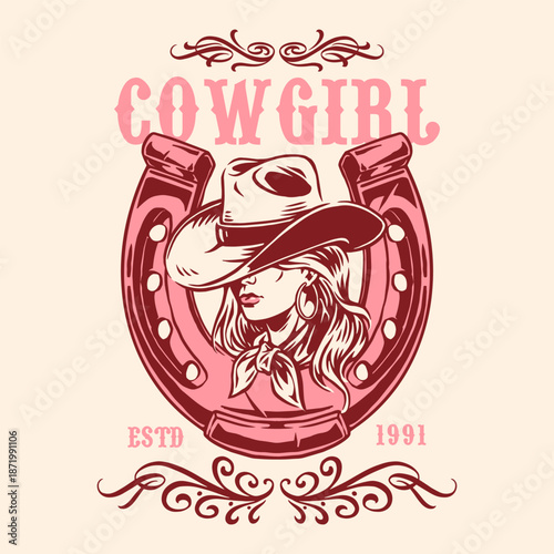 Cowgirl design with horseshoe