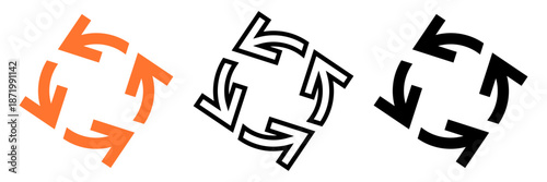 循環・更新を表す回転矢印アイコンセット /Refresh Loop Arrow Icon Set