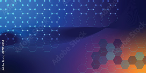 Abstract digital technology background with hexagons