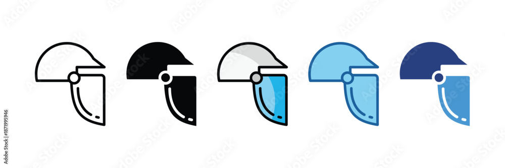 Fototapeta premium Face Shield Icon Set Multiple Style Collection