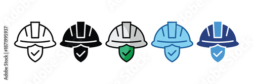 Hard Hat  Icon Set Multiple Style Collection