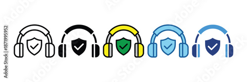 Ear Protection  Icon Set Multiple Style Collection