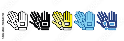 Safety Gloves  Icon Set Multiple Style Collection
