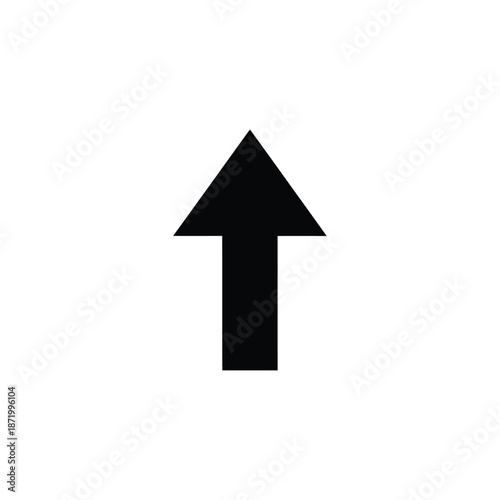 Black upward arrow symbol for direction and growth