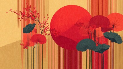 Chinese New Year. Lunar New Year of Dragon Chinese new year red background for 2026 year of horse. High quality